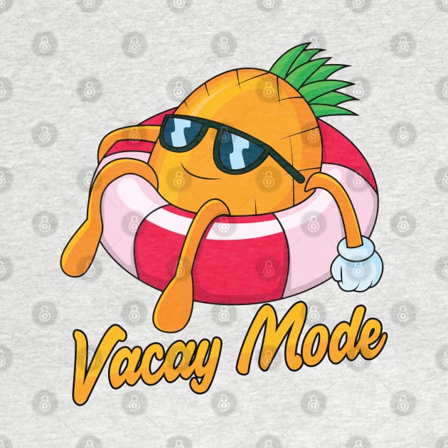 Vacay Mode Pineapple Cartoon by Mandra